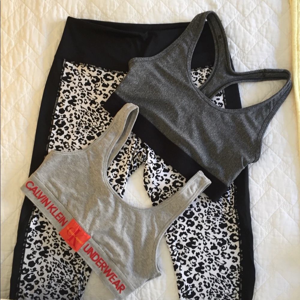 Junior Medium Cotton On Yoga Pants & 4 Sports Bras